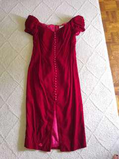 Luxurious red velvet dress (Lori Ann)