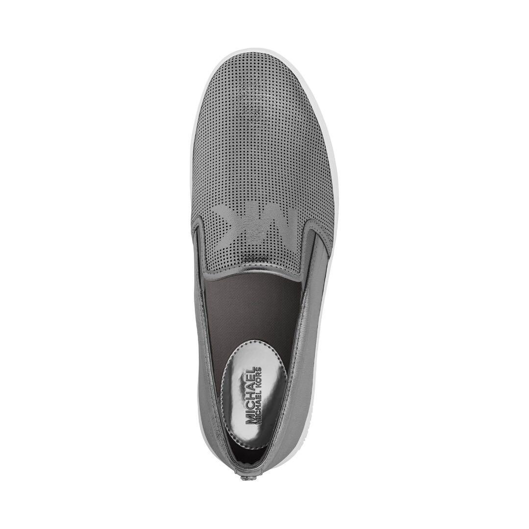 AUTHENTIC MICHAEL KORS Keaton Slip On Sneaker GunMetal Luxury