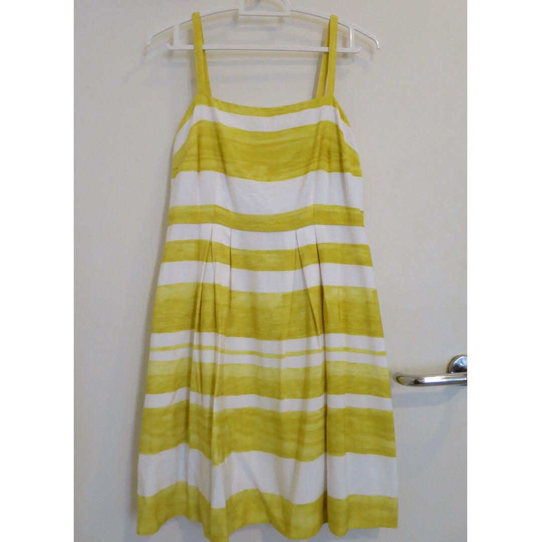 yellow and white striped sundress