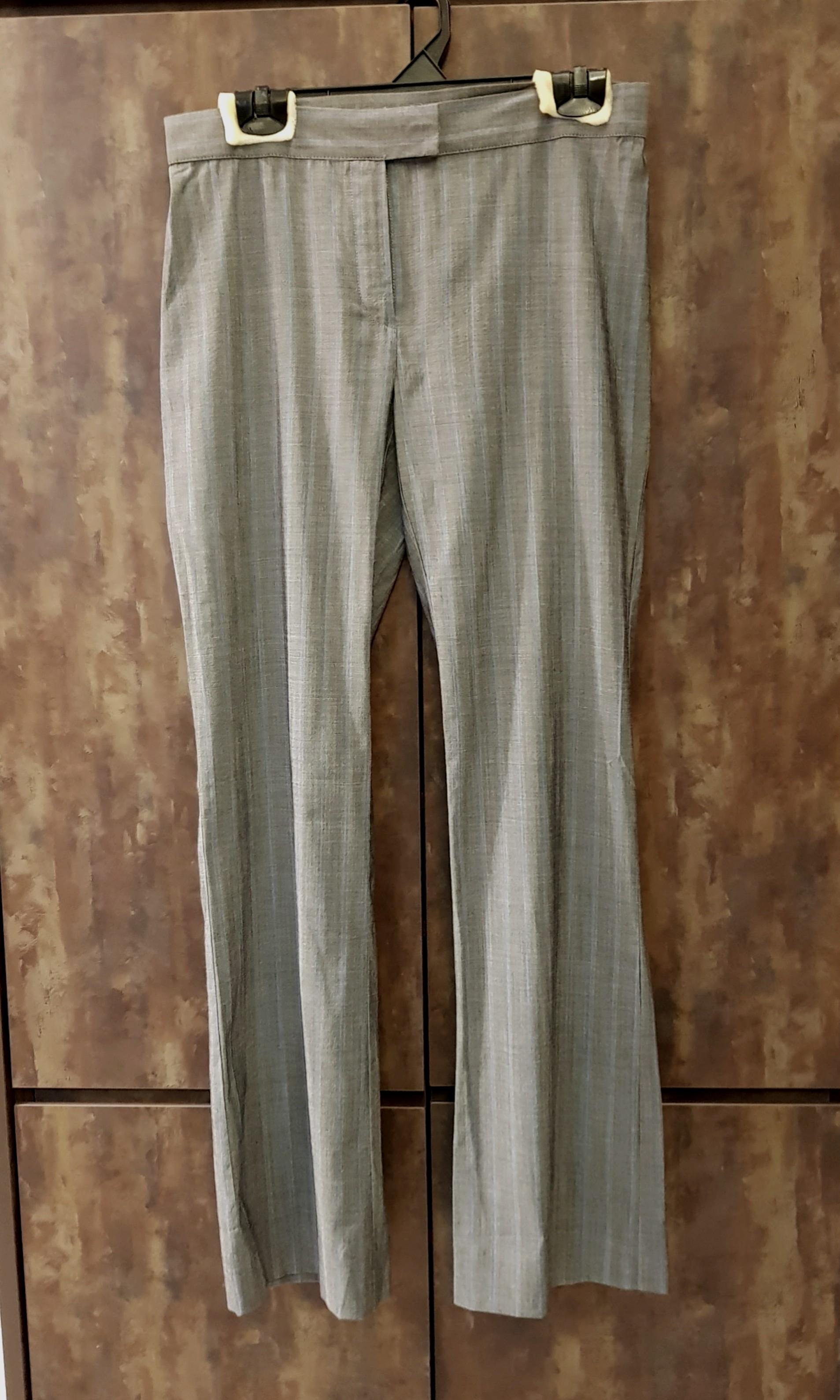 grey pinstripe pants womens