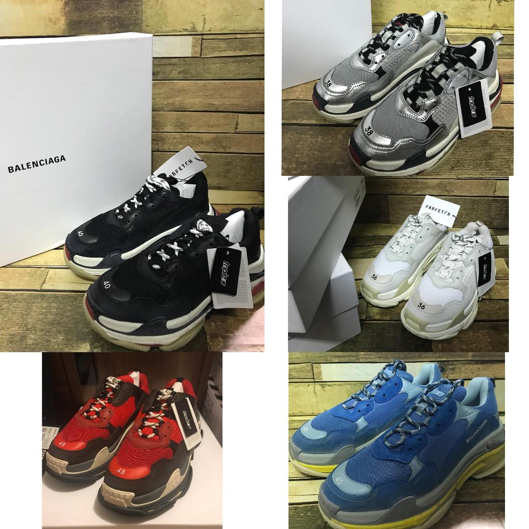 Balenciaga Triple S Bred White 1.0 SSENSE Black Red Silver Carousell