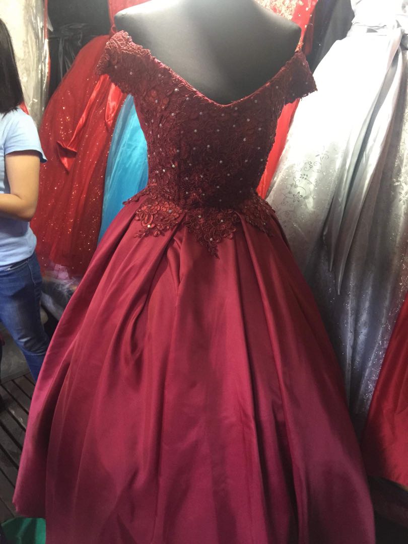 bloody red long gown