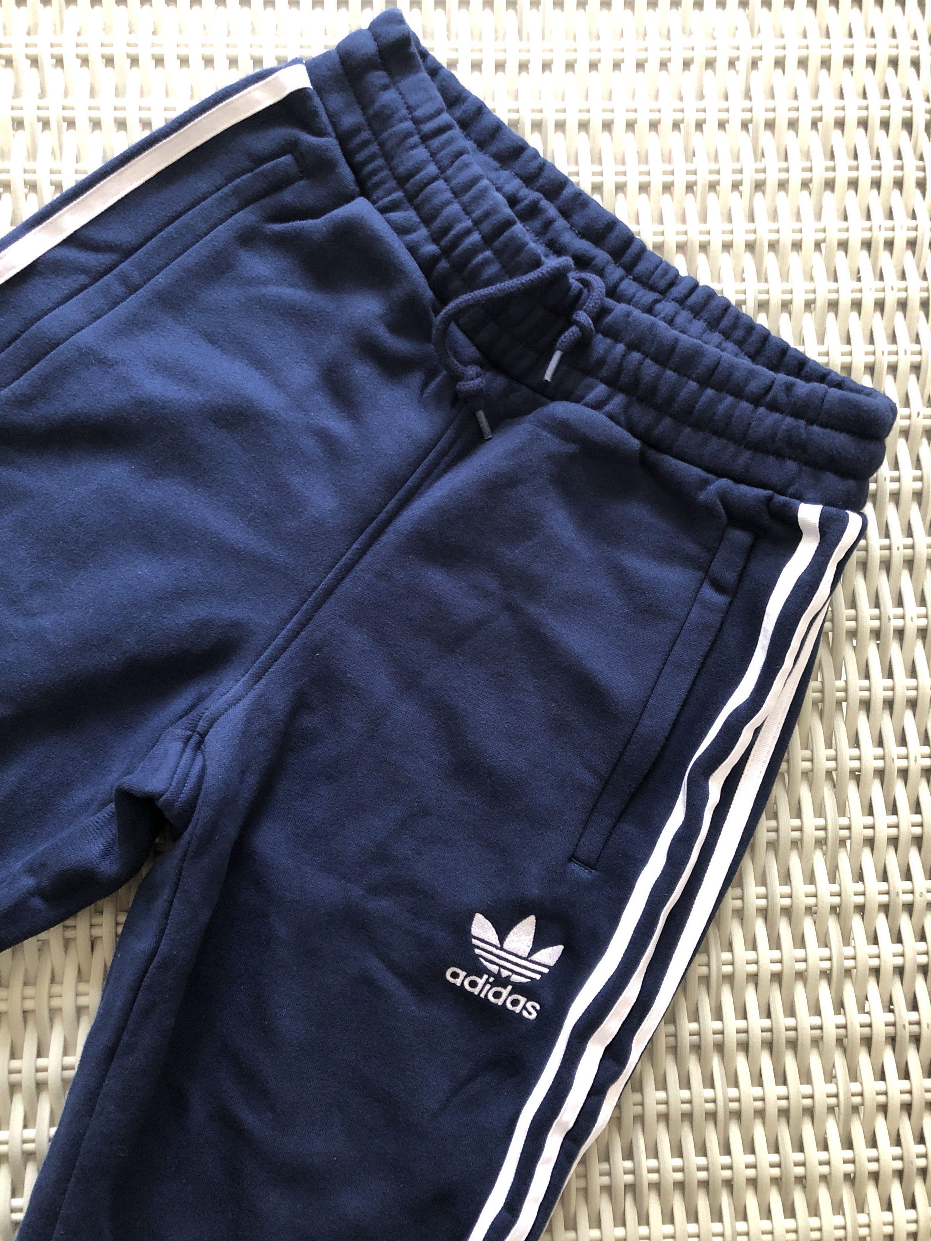 adidas navy blue track pants