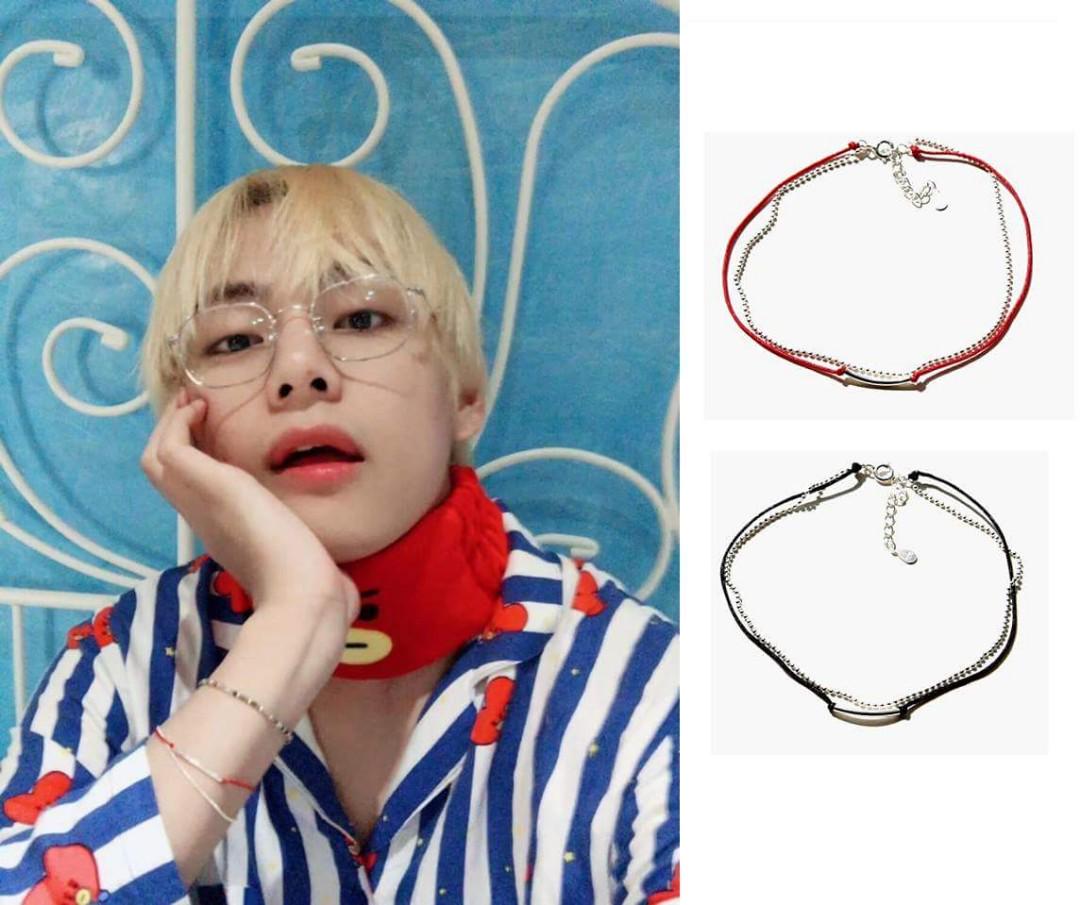 Kim taehyung red on sale bracelet