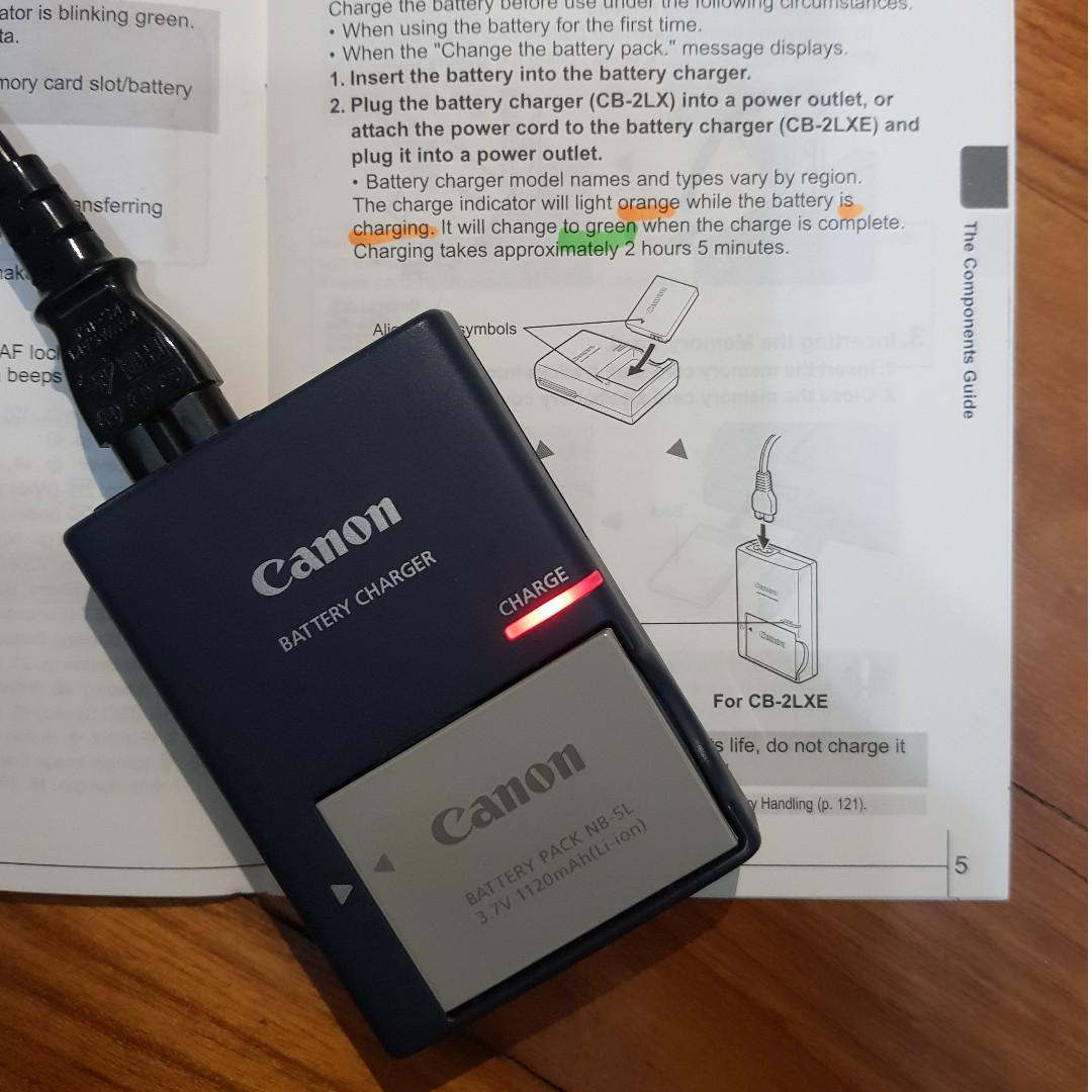 Canon CB-2LXE Battery Charger, Photography, Photography Accessories,  Batteries & Chargers on Carousell