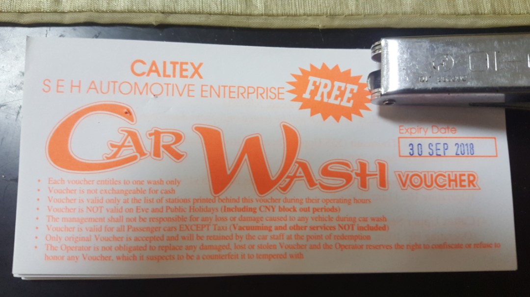 Car Wash Voucher, Tickets & Vouchers, Vouchers on Carousell