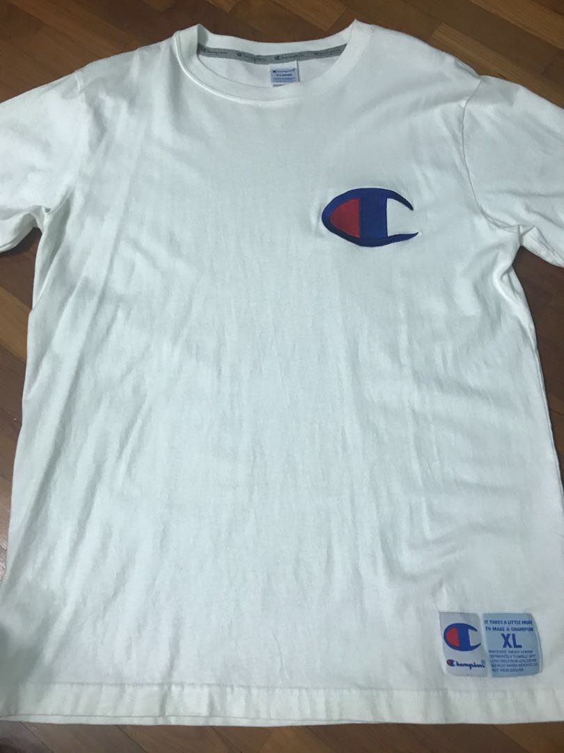 Champion Big Logo T shirt in White, Men 