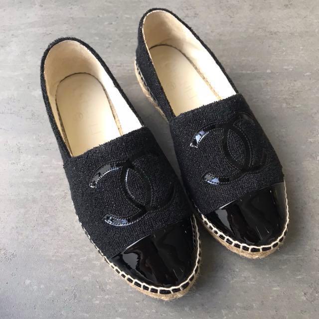 chanel fabric espadrilles