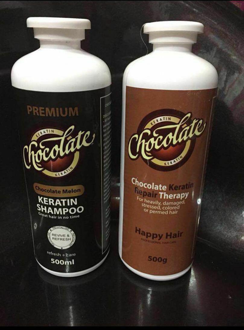Chocolate Melon Keratin Shampoo and conditioner @ 350 each (Category: Hair) located in Mandaluyong City. Submitted by sheynme (Listing ID 178994654, Image 1). Description: CHOCOLATE MELON KERATIN SHAMPOO and CONDITIONER 500ml 🍫Much bigger...imagine 500ml! @ 350.00 each No need magpasalon mga beshies ! Hindi mo na kailangan mag pa Rebond ! Chocolate Keratin lang yan ! Sa mga ayaw sa maraming ek-ek brazillian blowout na super tagal gawin, super ma