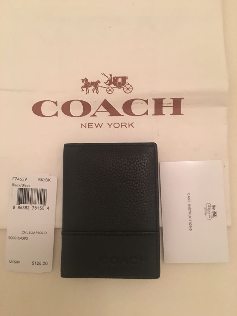Coach Leather Card Holder, Men's Fashion, Watches & Accessories