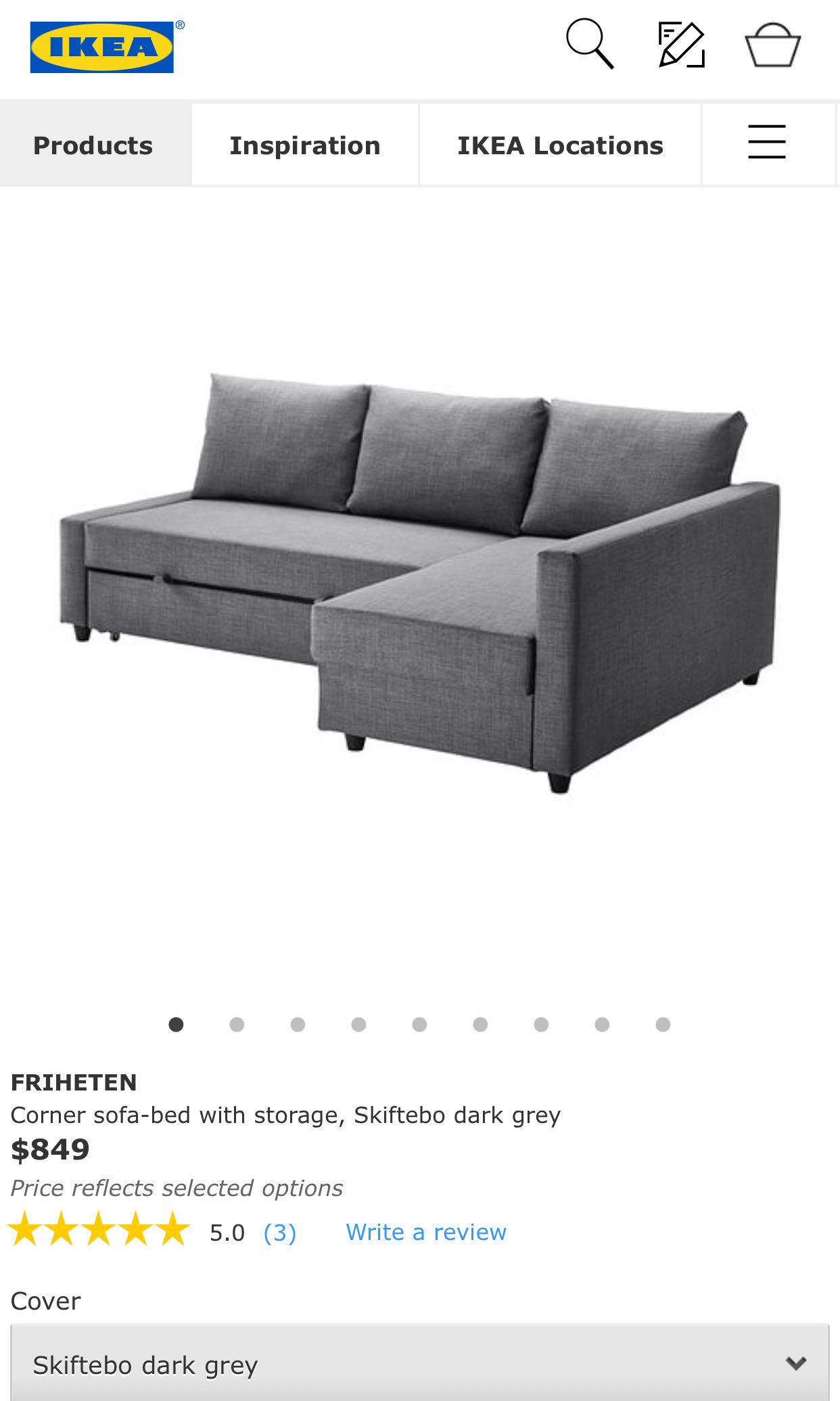 Ikea Friheten Corner Sofa Bed With Storage Home Furniture