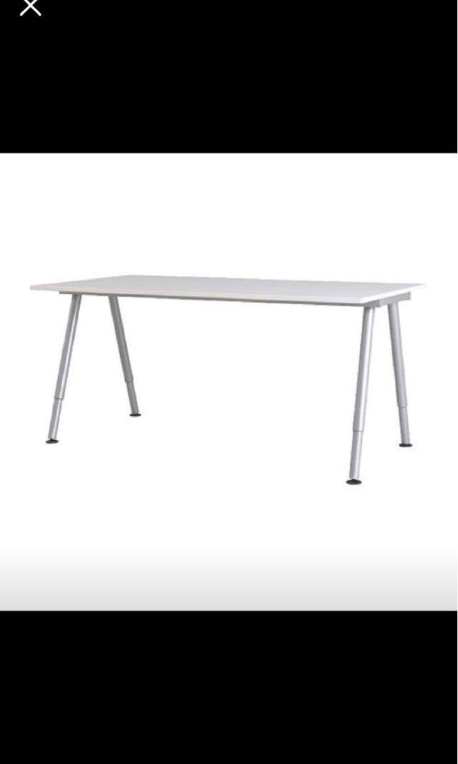 Ikea Galant White Desk With Adjustable Legs Height Furniture