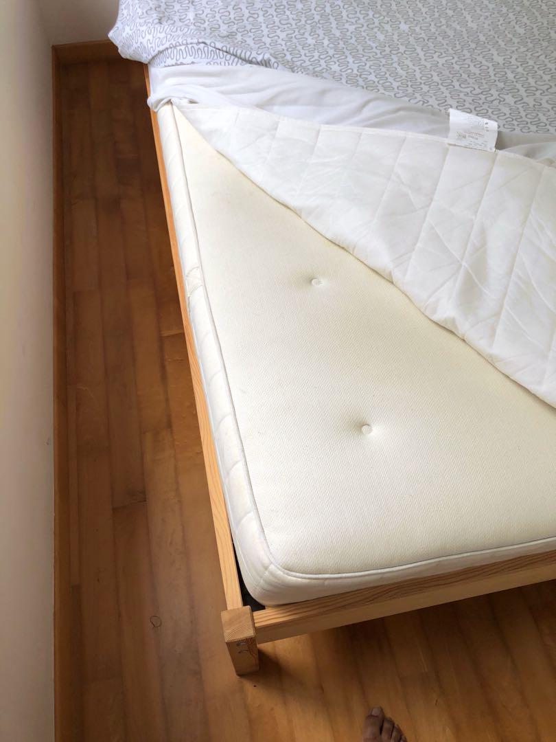 Ikea mattress and bed frame, Furniture & Home Living, Furniture, Bed