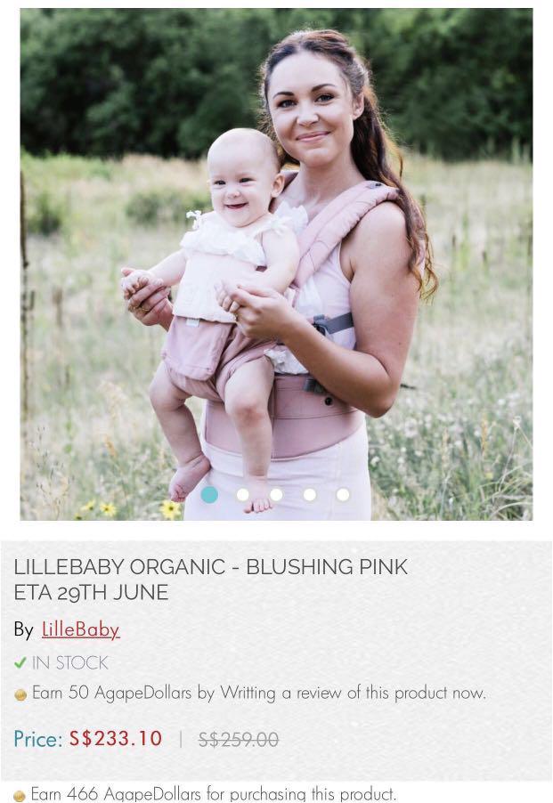 lillebaby blushing pink organic