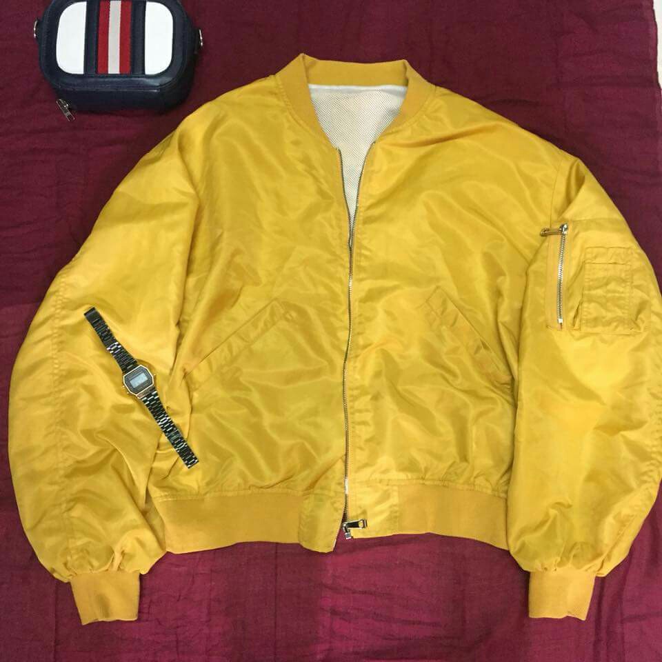 Mustard yellow bomber jacket, Women's Fashion, Coats, Jackets and