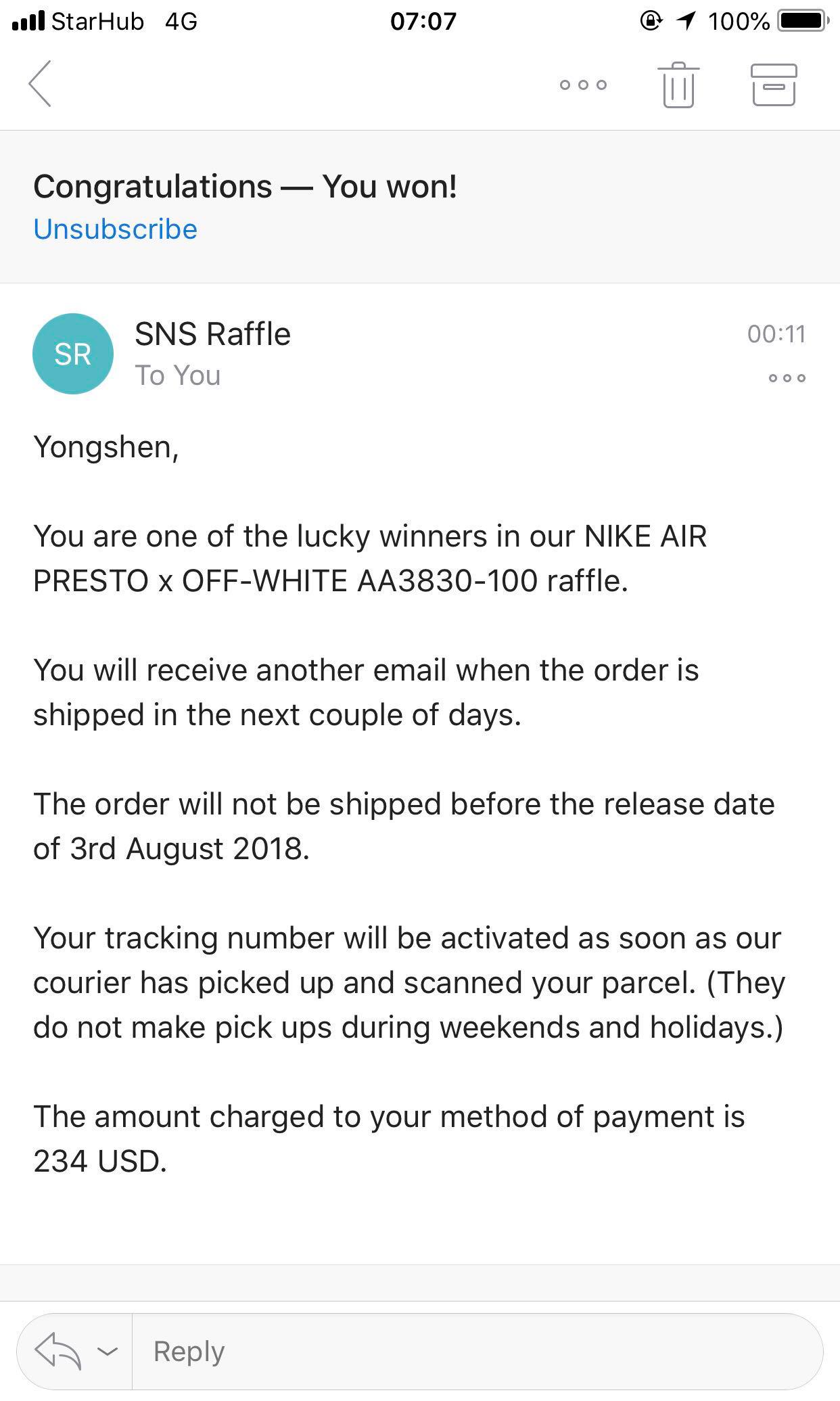 Sns off white raffle hotsell