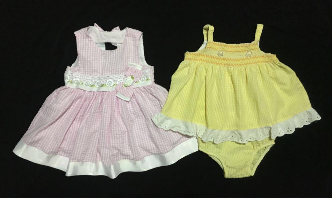 Pink & Yellow Checkered Baby Dress with Hat Bundle (Category: Babies & Kids Fashion) located in Manila. Submitted by rohsga (Listing ID 183299152, Image 2). Description: Pink Checkered Dress with matching checkered undies Size: 6-9mos but could fit up to 12mos Yellow Checkeres Dress Size 6-9mos Yellow Hat - NEW with TAG Price: 240 pesos #caroubundle.