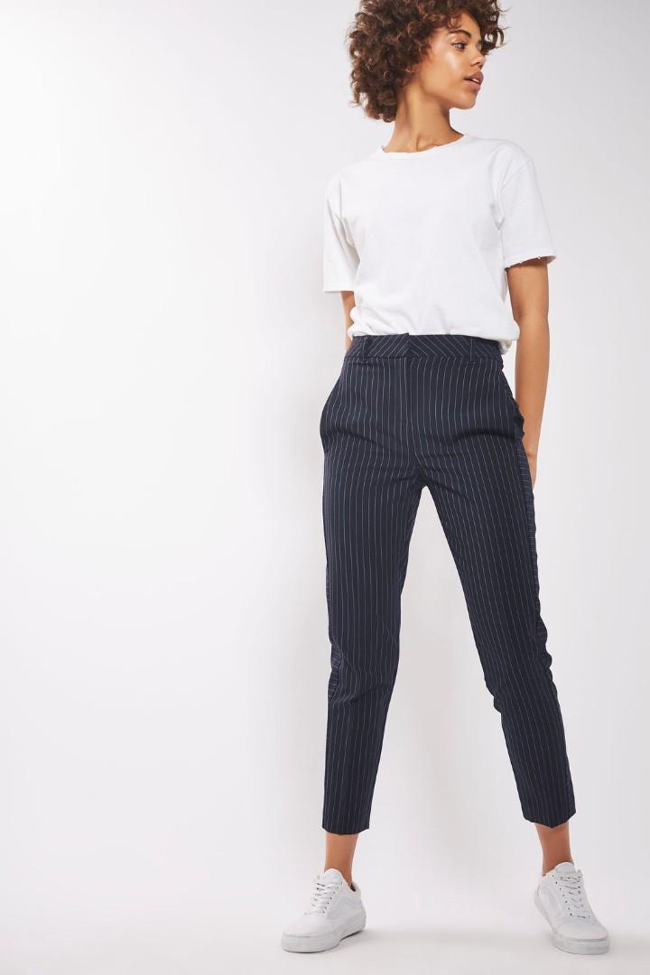 Pinstripe Cigarette Pants Women s Fashion Bottoms Other Bottoms on Carousell