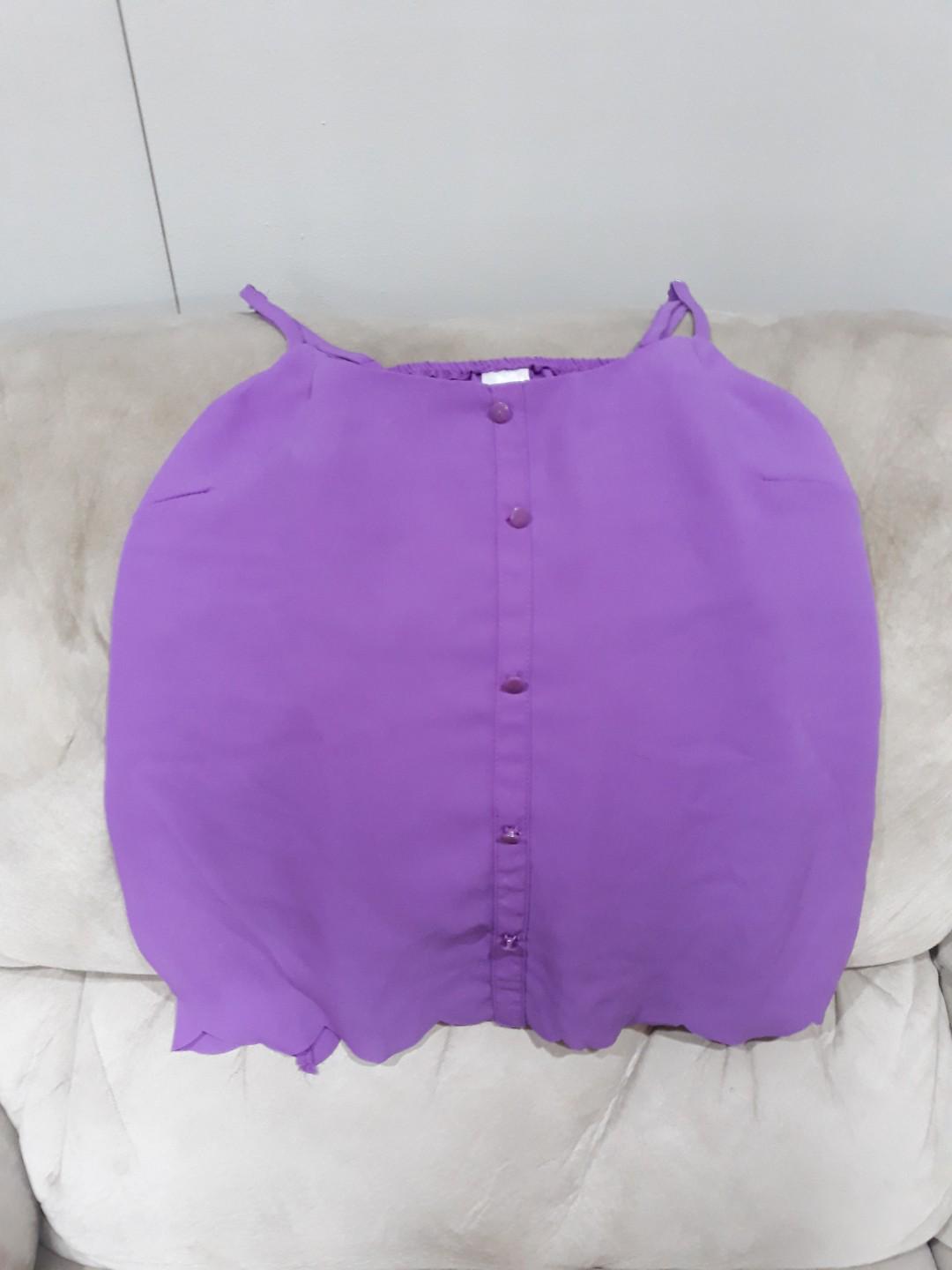 Purple top, Women's Fashion, Tops, Sleeveless on Carousell