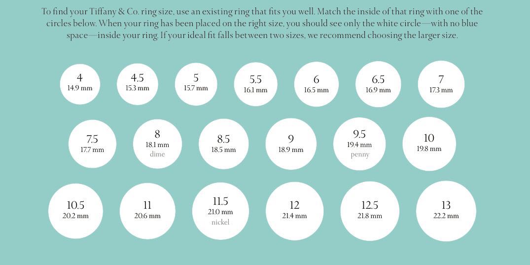 tiffany and co ring size