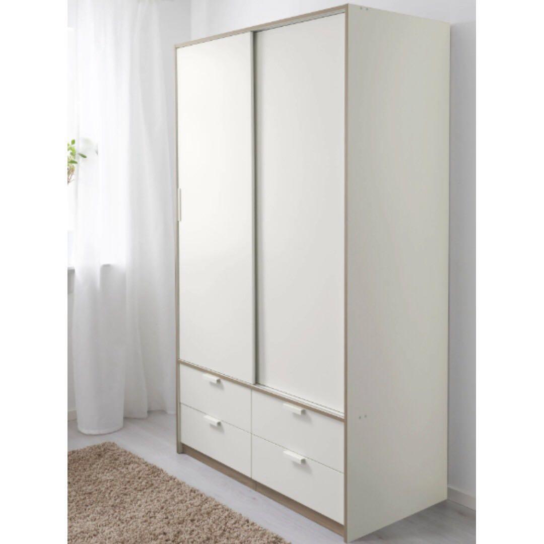 Trysill 2 Sliding Door Wardrobe With 4 Drawers Furniture Shelves
