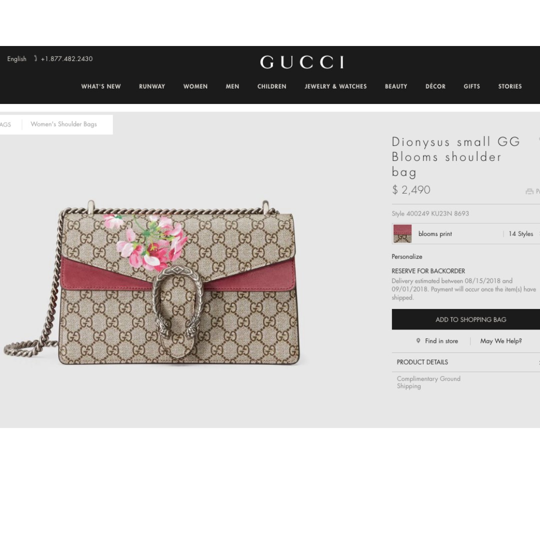 dionysus small gg blooms shoulder bag
