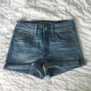 American Eagle Light Wash High Waisted Shorts