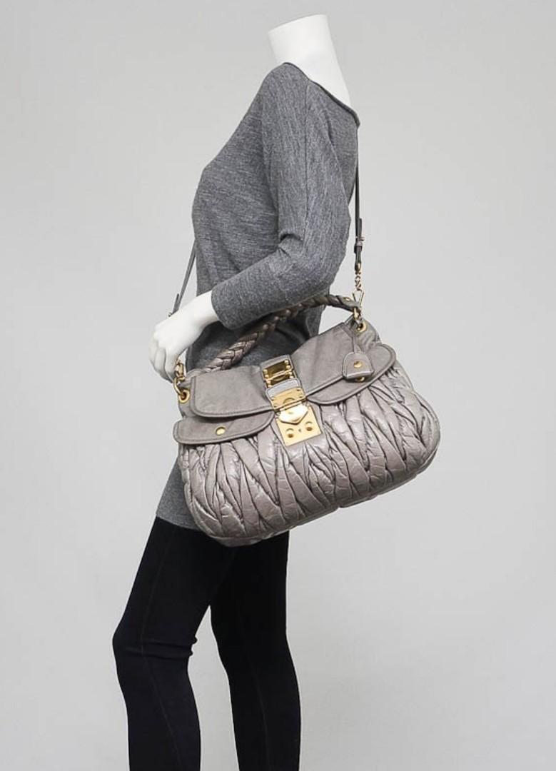 Miu coffer matelassé nappa leather handbag sales