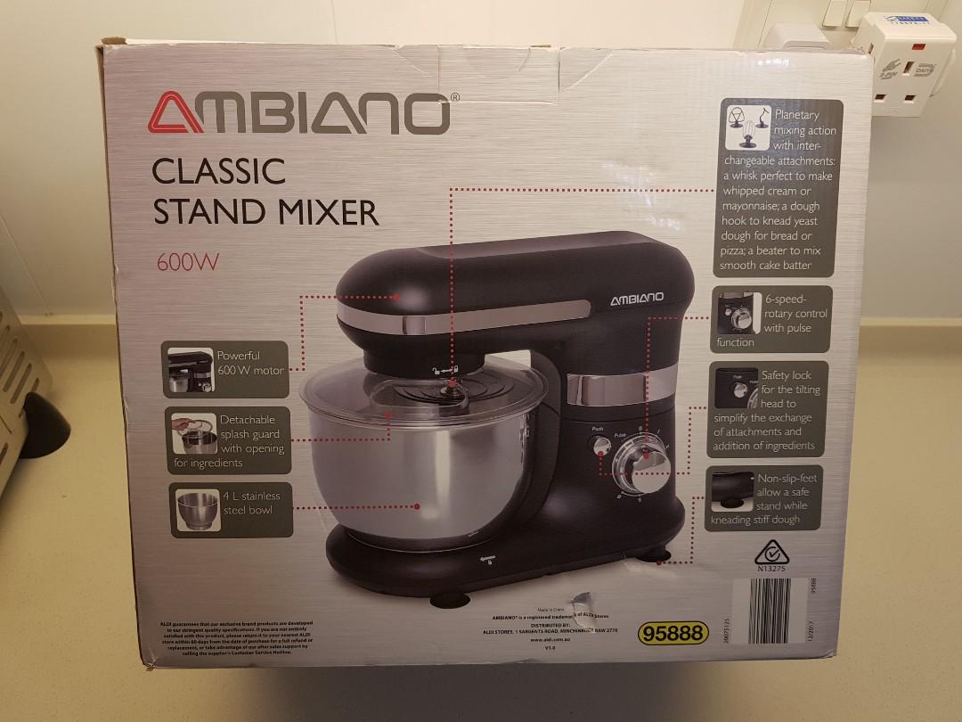 Ambiano Classic Stand Mixer 600W Colour > (Black) (6 speed control