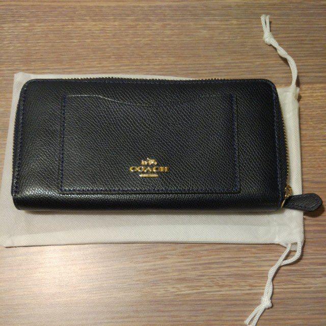 navy blue coach wallet