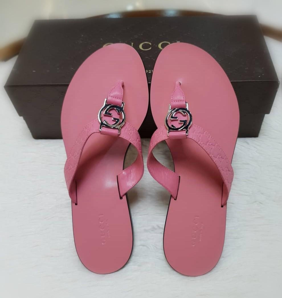 BRAND NEW Gucci Womens Gg Microguccissima Thong Sandal S 37 24cm BIG SALE P17k With box Swipe for detailed pics Women s Fashion Footwear Loafers on Carousell