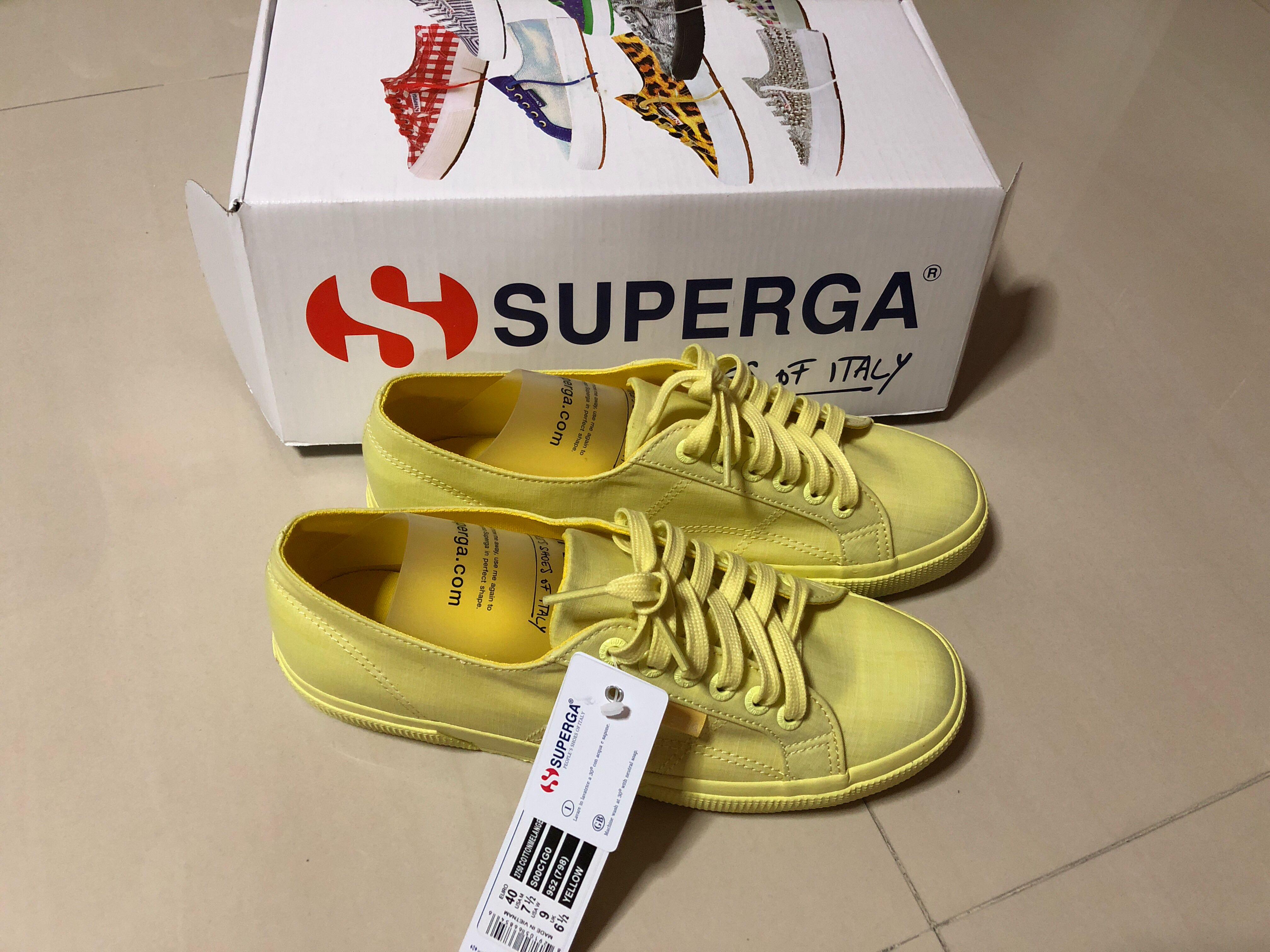 yellow superga shoes