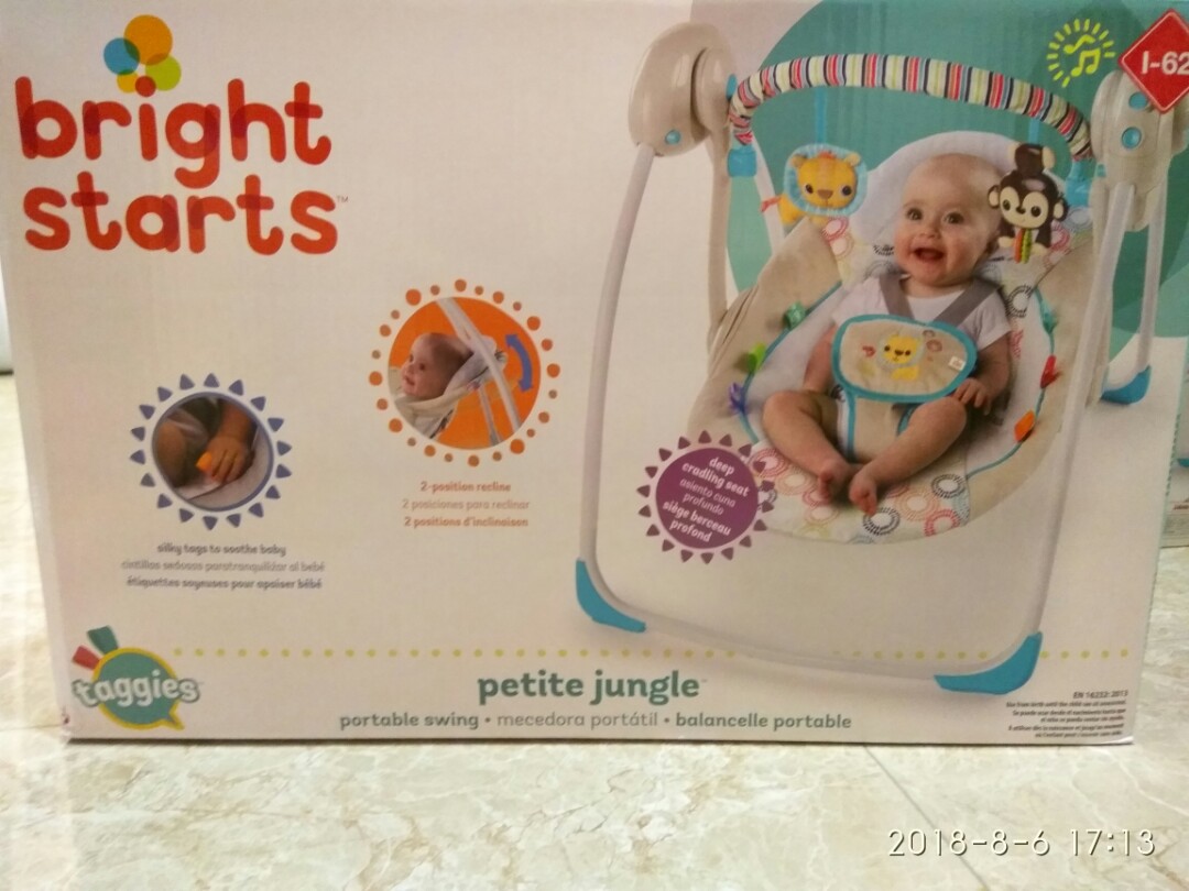 Bright Starts Petite Jungle Portable Swing Free Gift