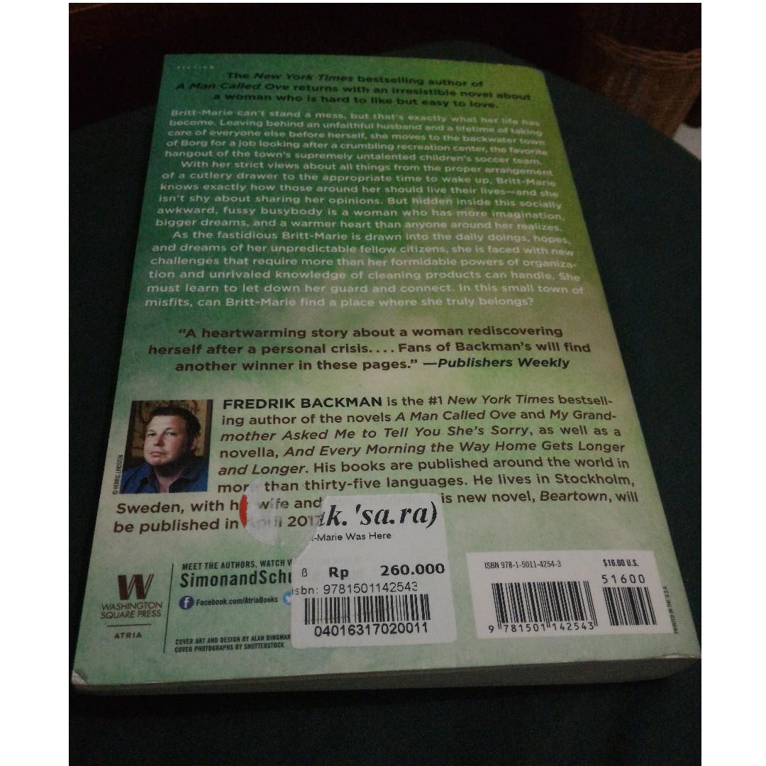 Britt Marie Was Here By Fredrik Backman Books Stationery Books