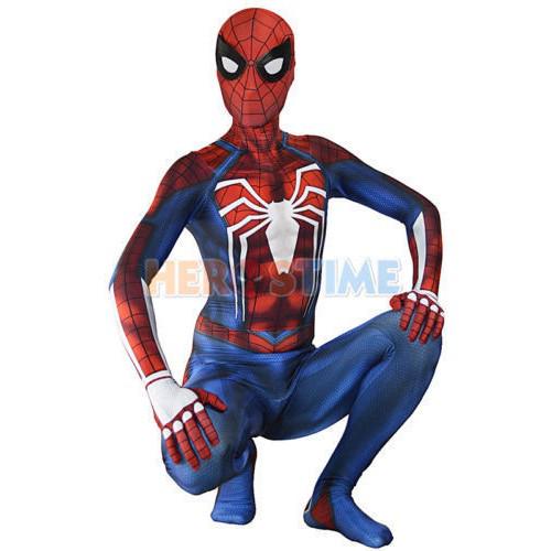 PS4 Spider-Man Cosplay Costume 3D Print Spiderman Zentai Suit For Adult &  Kids 