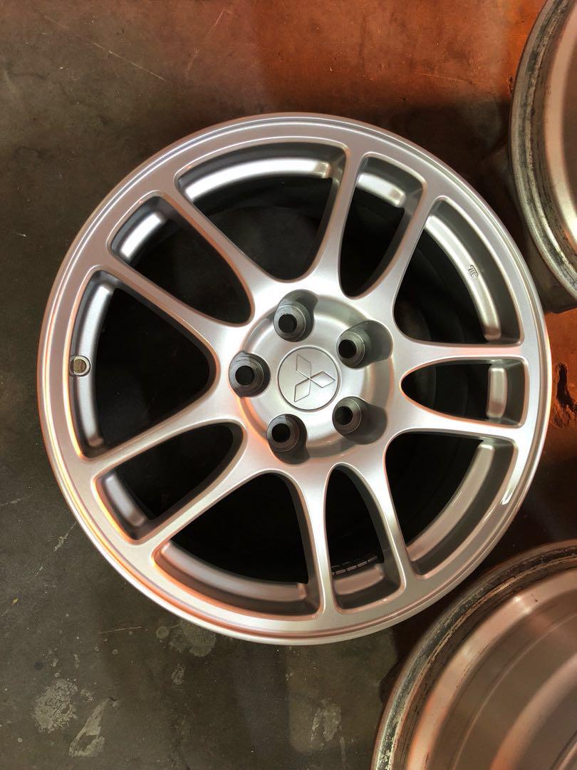 Evo 9 Enkei Stock Rims, Car Accessories, Tyres & Rims on Carousell