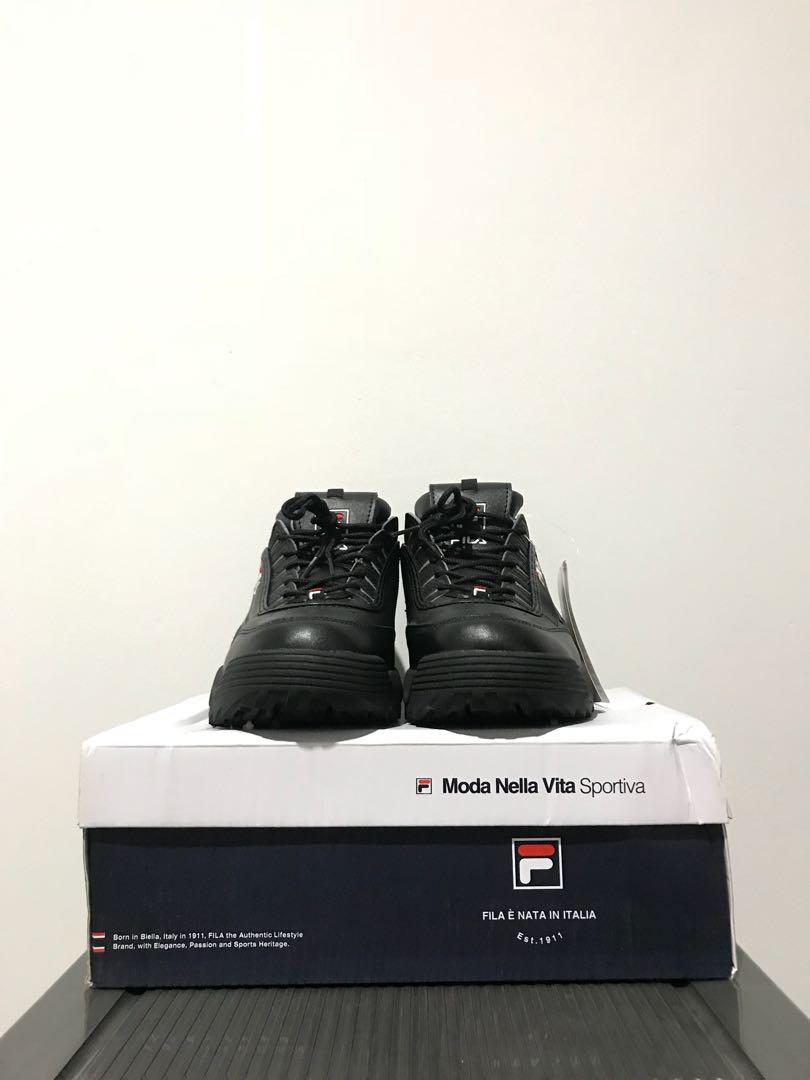 fila black leather