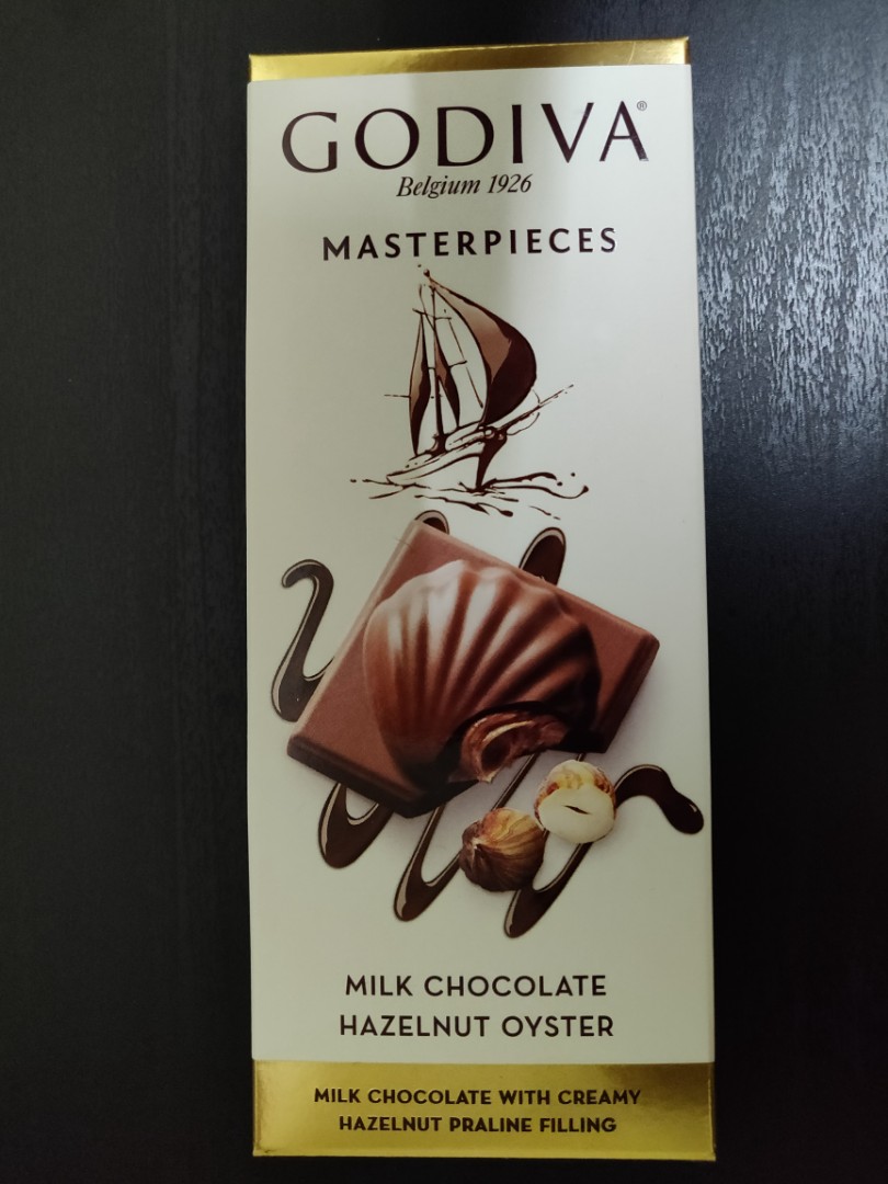 Godiva Belgium 1926 Milk Chocolate Hazelnut Oyster (86g), Food & Drinks