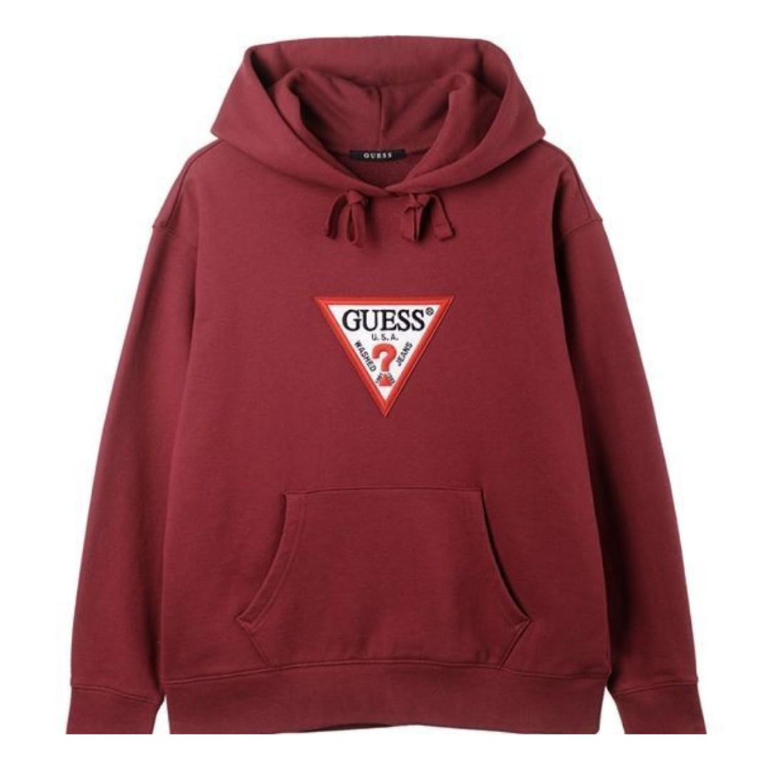 guess red hoodie