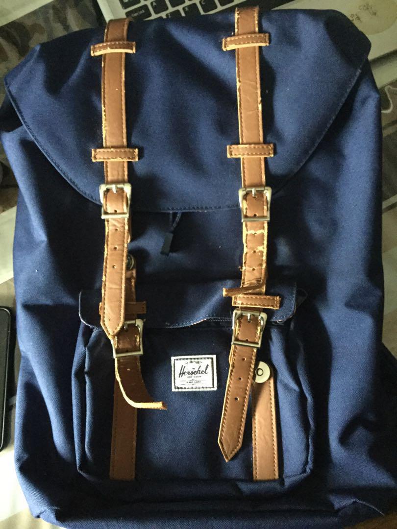 herschel leather bag