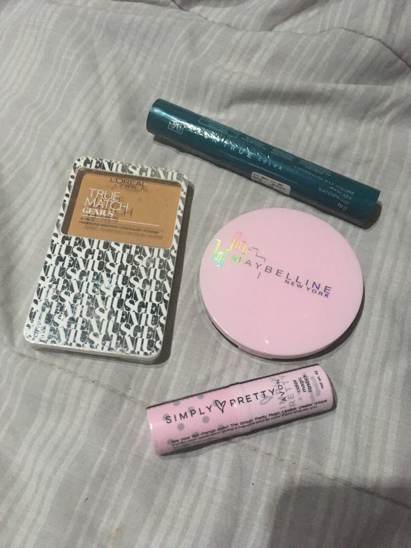 Makeup bundle new and used (Category: Makeup) located in Marikina City. Submitted by reesespieces1 (Listing ID 181266753, Image 1). Description: New and used makeup from l'oreal, maybelline, and Avon L'Oréal true match- used only to swatch Maybelline- used only to swatch.