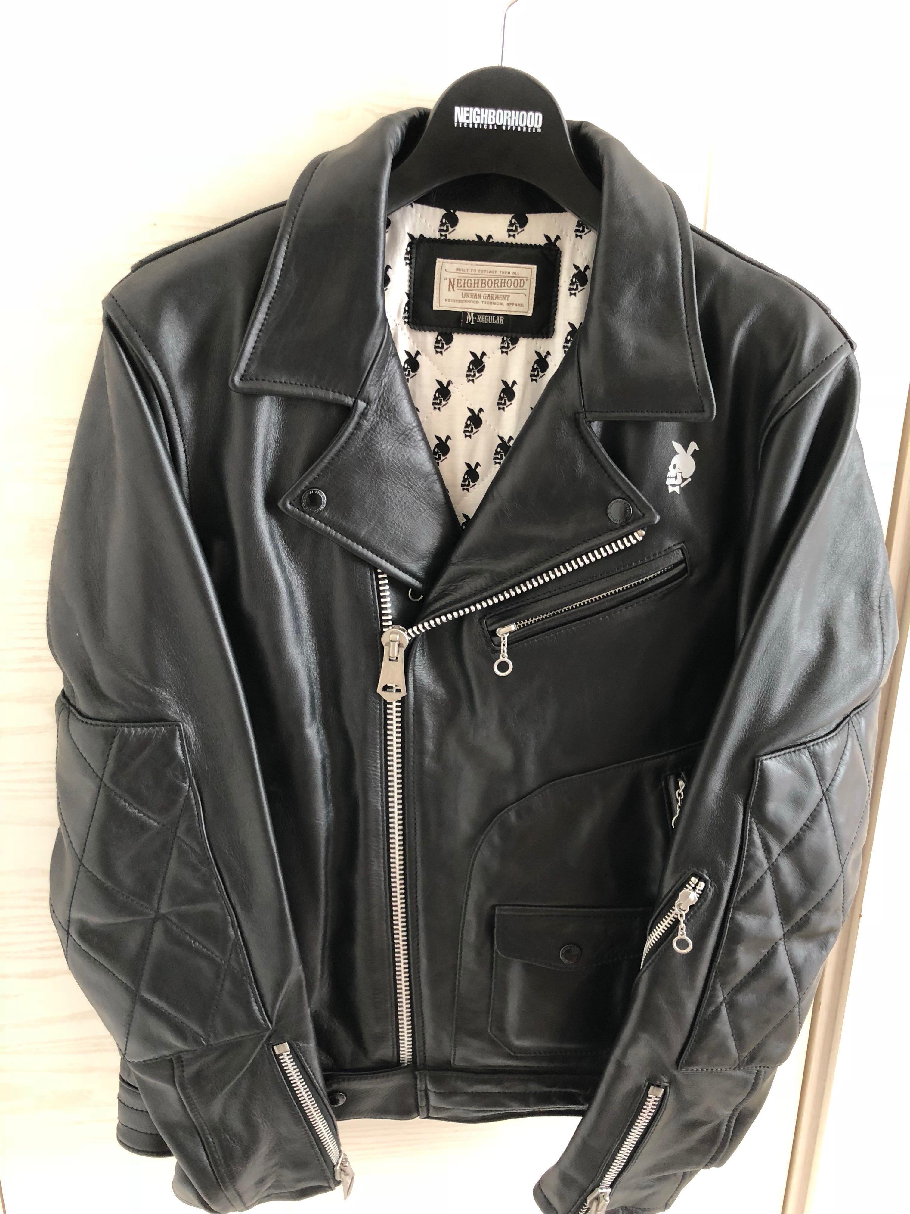 Neighborhood Hoods HK 6周年紀念版皮褸Leather Jacket, 男裝, 外套及