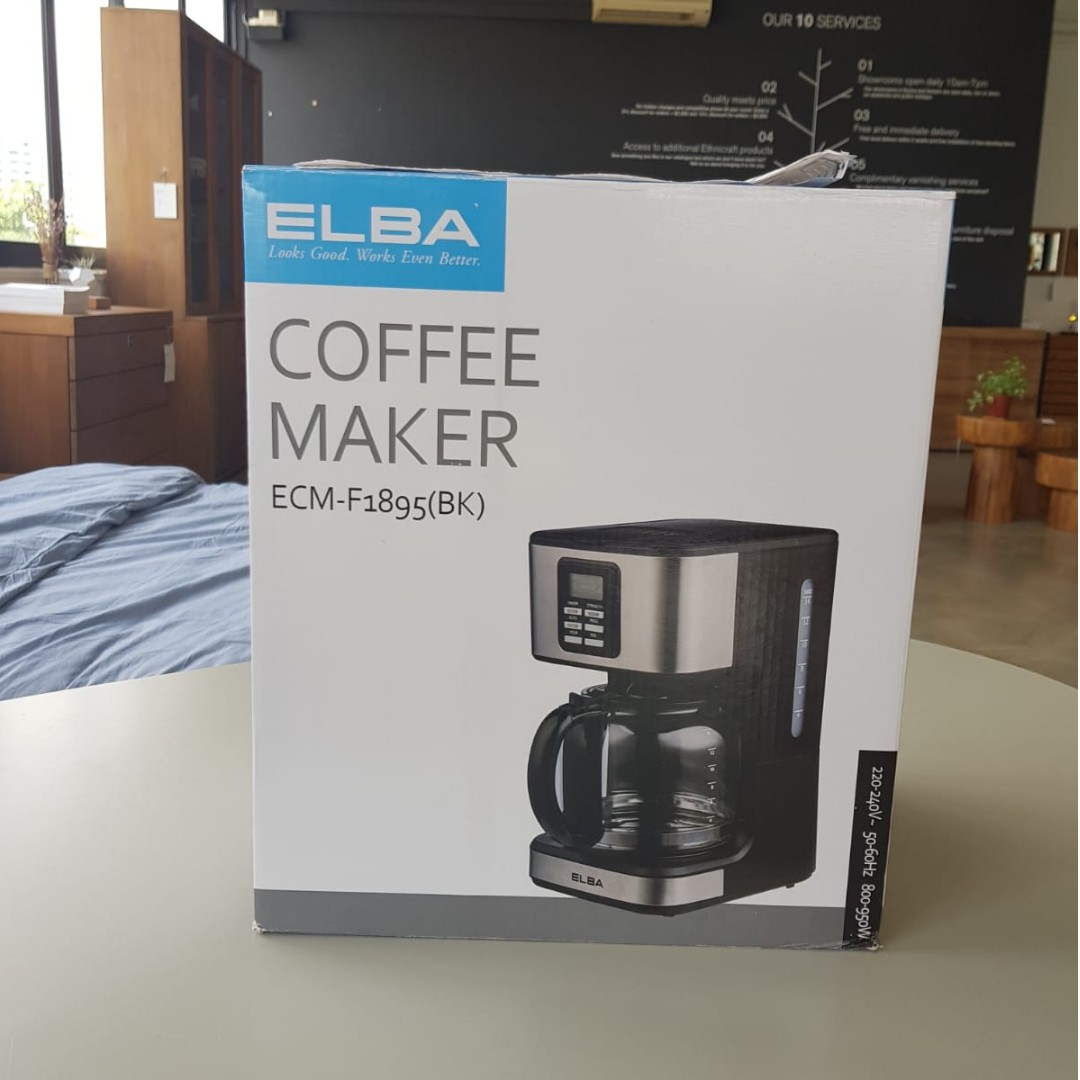 New Elba Coffee Maker Ecm F1895 Bk Tv Home Appliances Kitchen Appliances Coffee Machines Makers On Carousell