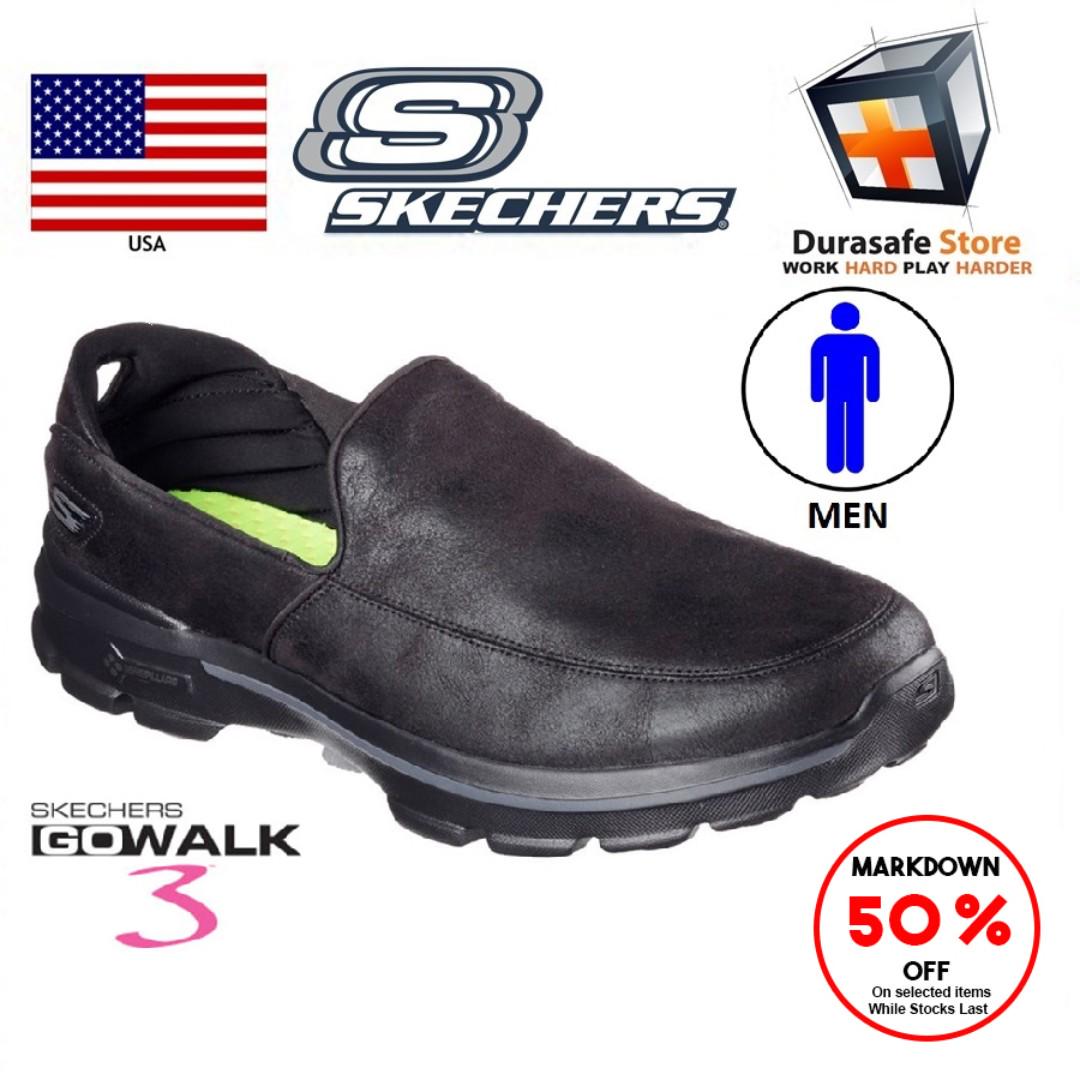 skechers go walk 3 mens black
