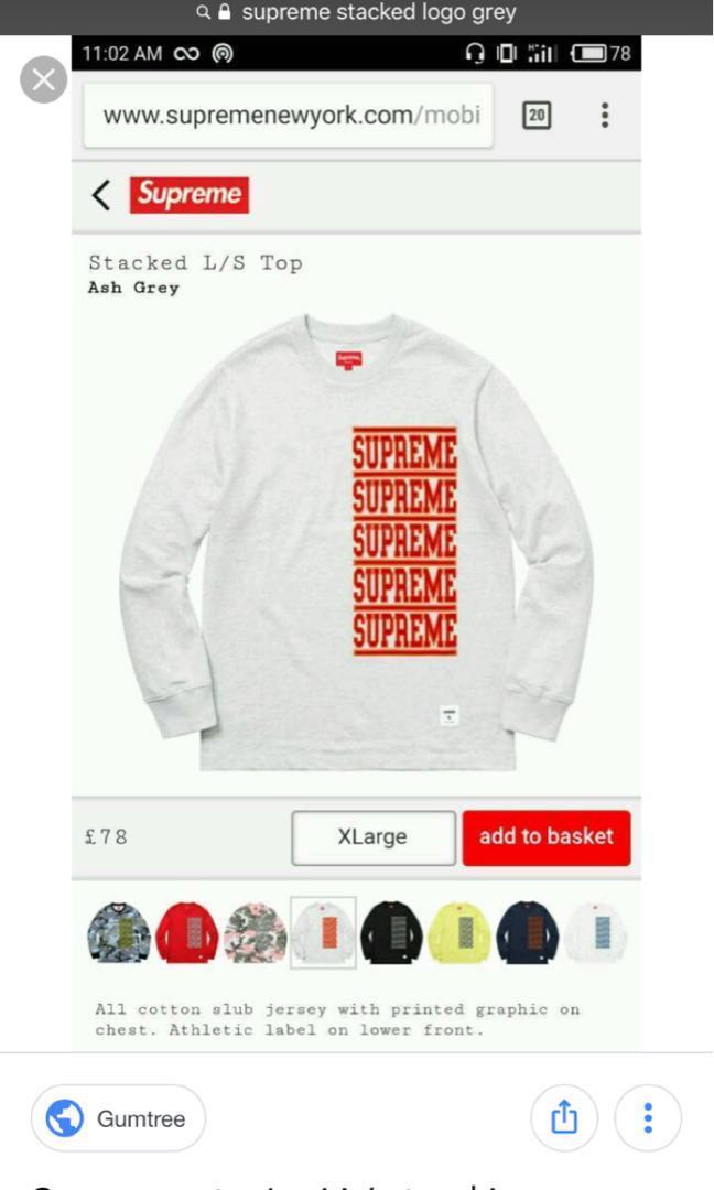 supreme stacked logo tee