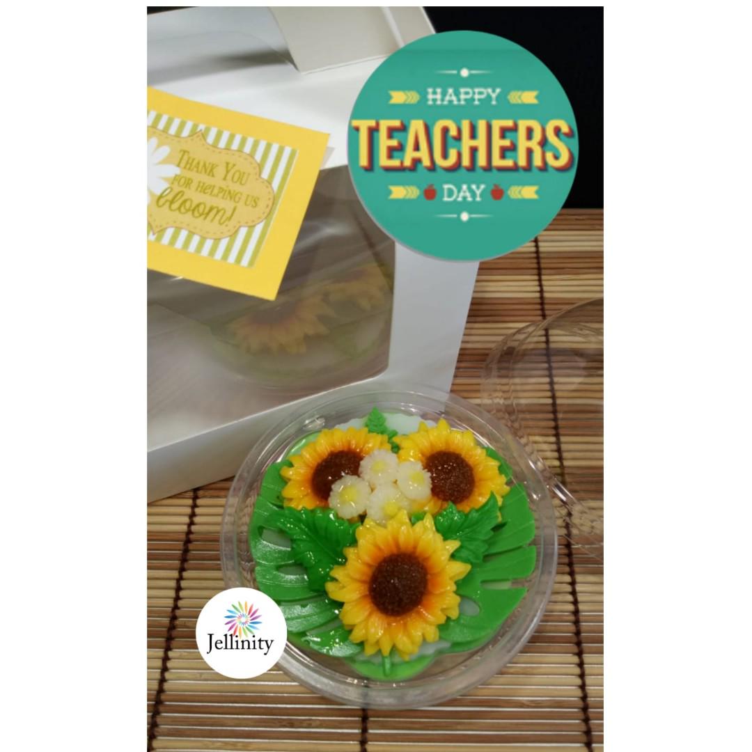 Teacher S Day Gift Sunflower Jelly Cup Food Drinks Packaged Snacks On Carousell