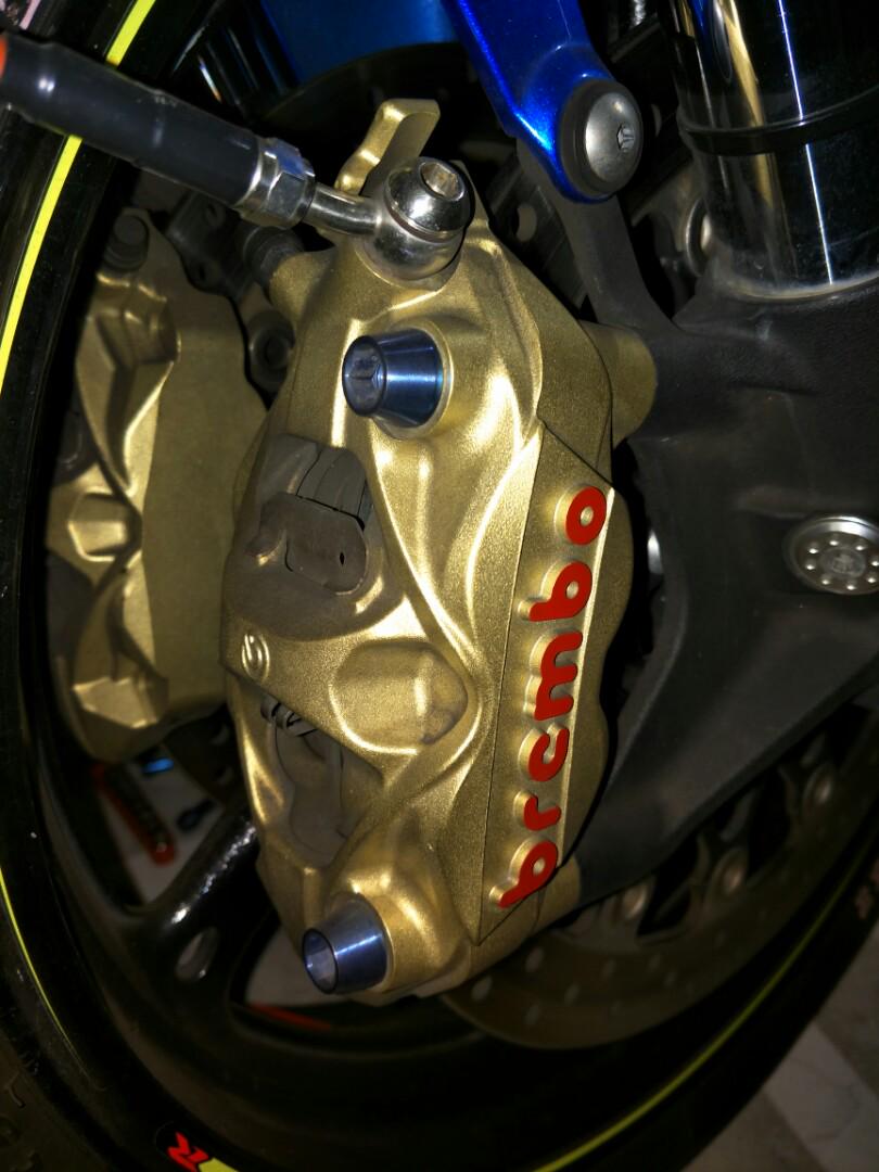 4x RacePro Gold Tapered Titanium Caliper Bolt for the Kawasaki ZX10R 2010