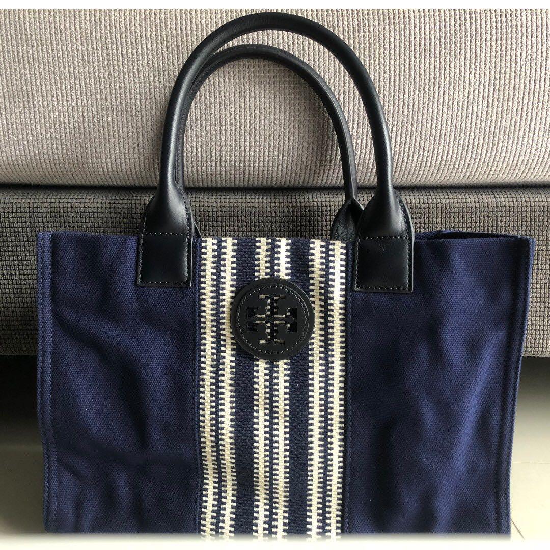 Tory burch miller striped mini tote deals