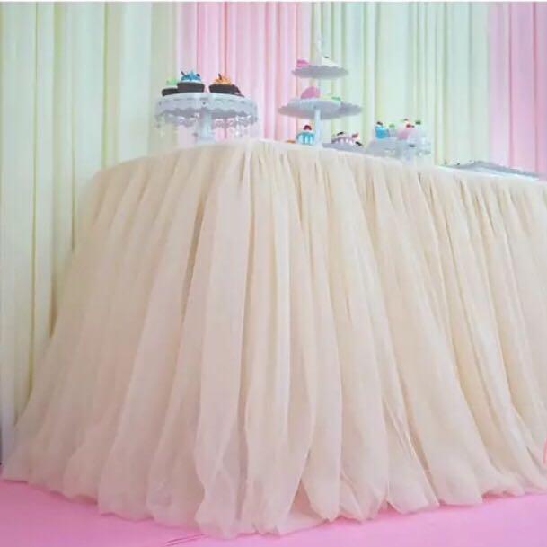 Tulle table skirt spotlight clearance