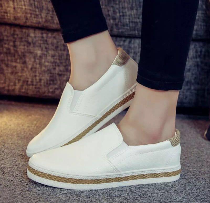 White Platform Slip-Ons, Women's 